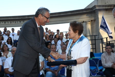 Marina Ratner being awarded the Honorary Doctorate of the Hebrew University of Jerusalem, June 2013.Sasson Tiram/The Hebrew University of Jerusalem 