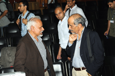 RN with K.R. Sreenivasan at the IISc centenary conference, 2009 courtesy Roddam Narasimha