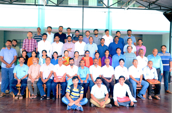 From the MTTS Alumni Meet in May 2017 — Front row (seated), from left: (2) C.S. Aravinda, (3) V.S. Prasad, (5) Bhaba Kumar Sarma, (6) B.S. Upadhyaya, (7) S. Kumaresan, (8) G. Santhanam; Front row (standing), from left: (2) Ananthnarayan Hariharan, (4) Priya Asthana, (14) P.S. Srinivasan, (16) Abhinav Verma; Second row, from left: (4) Mohan. R, (9) Arindam Bose, (10) Ajit Kumar; Last row, from left: (4) Sudhir Rao, (10) R. Venkatesh 