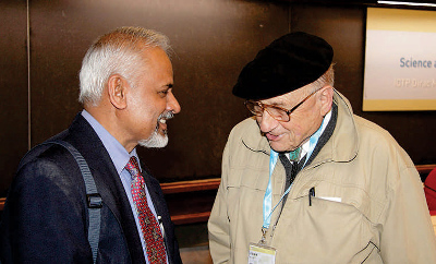 With Walter Kohn, the 1998 Nobel Laureate in Chemistry courtesy K.R. Sreenivasan