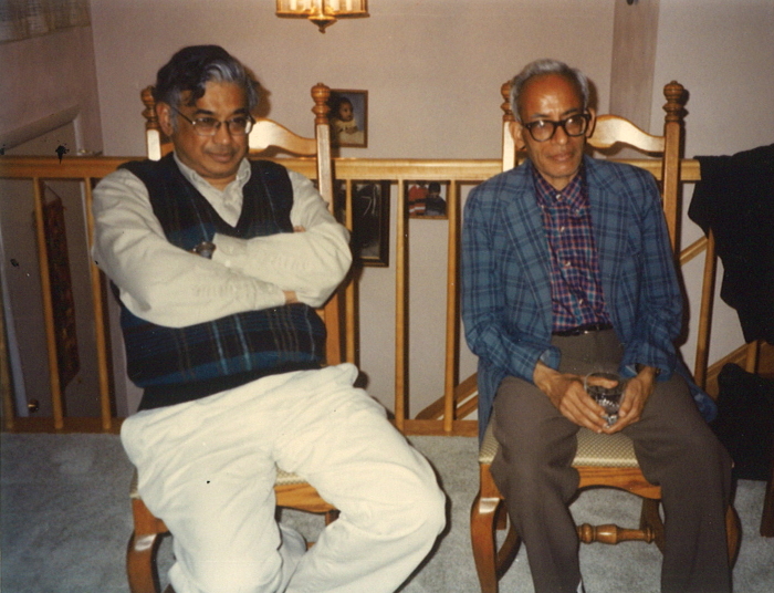 S.R.S. Varadhan with KRP courtesy K.R. Parthasarathy