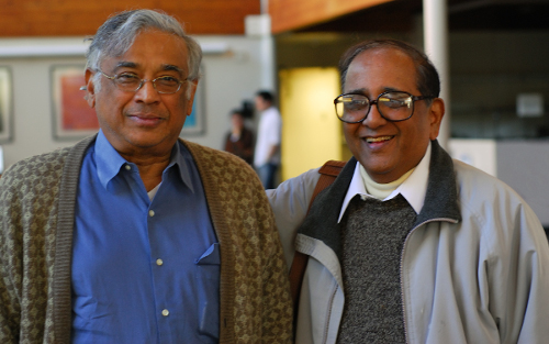  With S.R.S. Varadhan courtesy V.S. Varadarajan