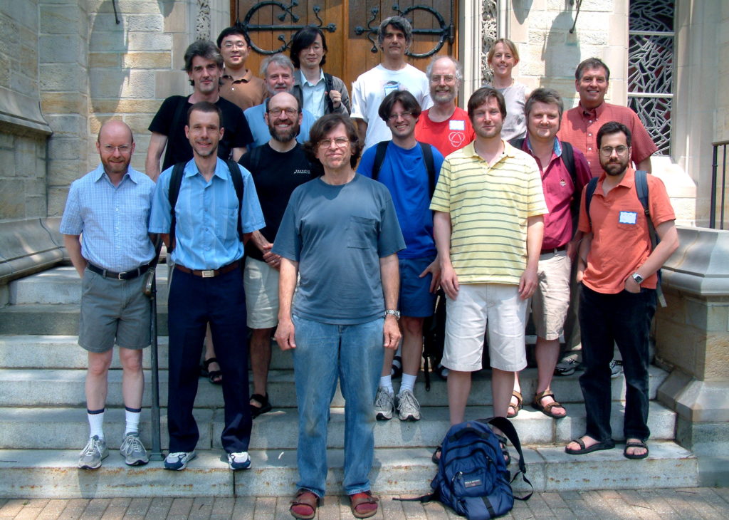 With Bill Thurston and students in June, 2007 as part of the 60th birthday conference of Thurston at Princeton.
