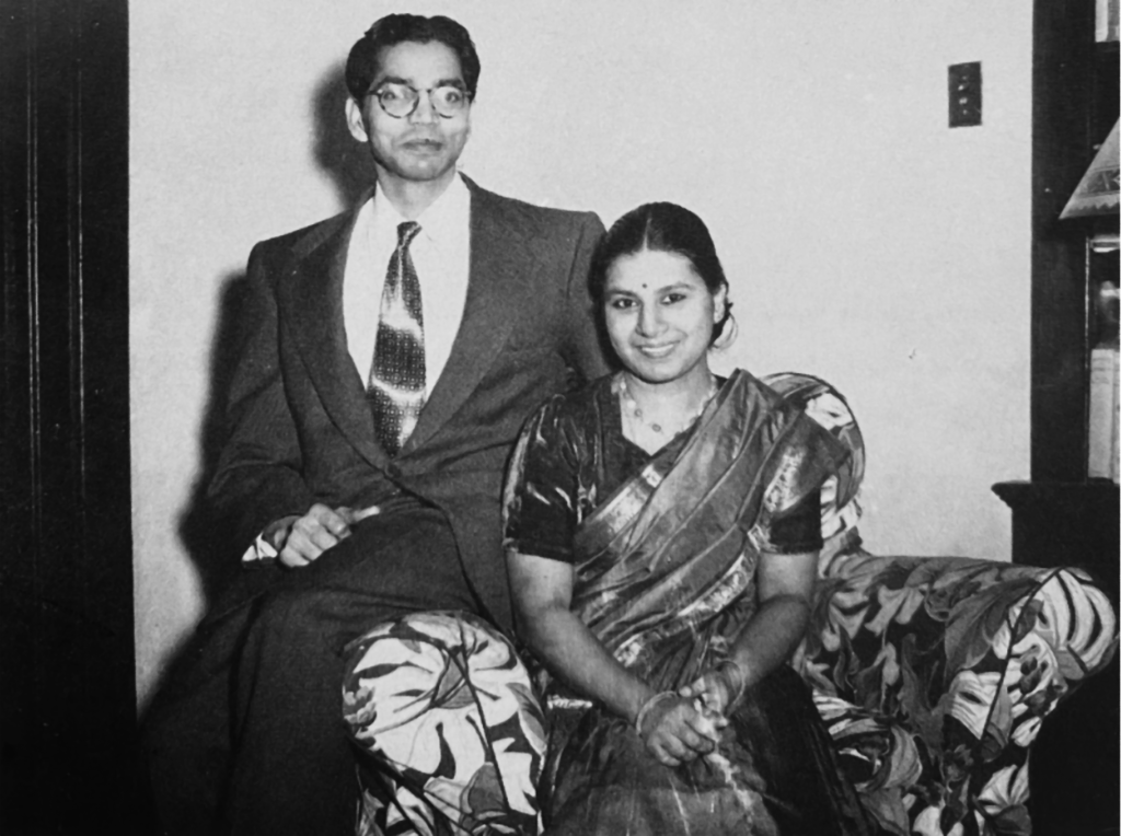 Rao with his wife Bhargavi during their stay in UIUC, as a visiting professor of Mathematical Statistics in 1954