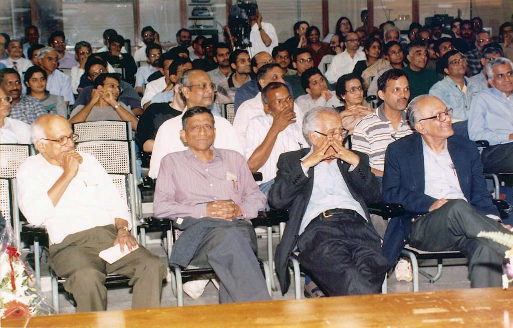 Seen alongside M.S. Narasimhan, C.S. Seshadri and M.S. Raghunathan, attending a Conference in TIFR Mumbai