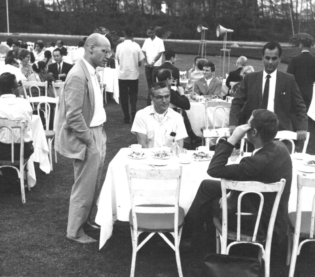 Grothendieck, Armand Borel, Seshadri at Tea in the Bombay colloquium of 1968