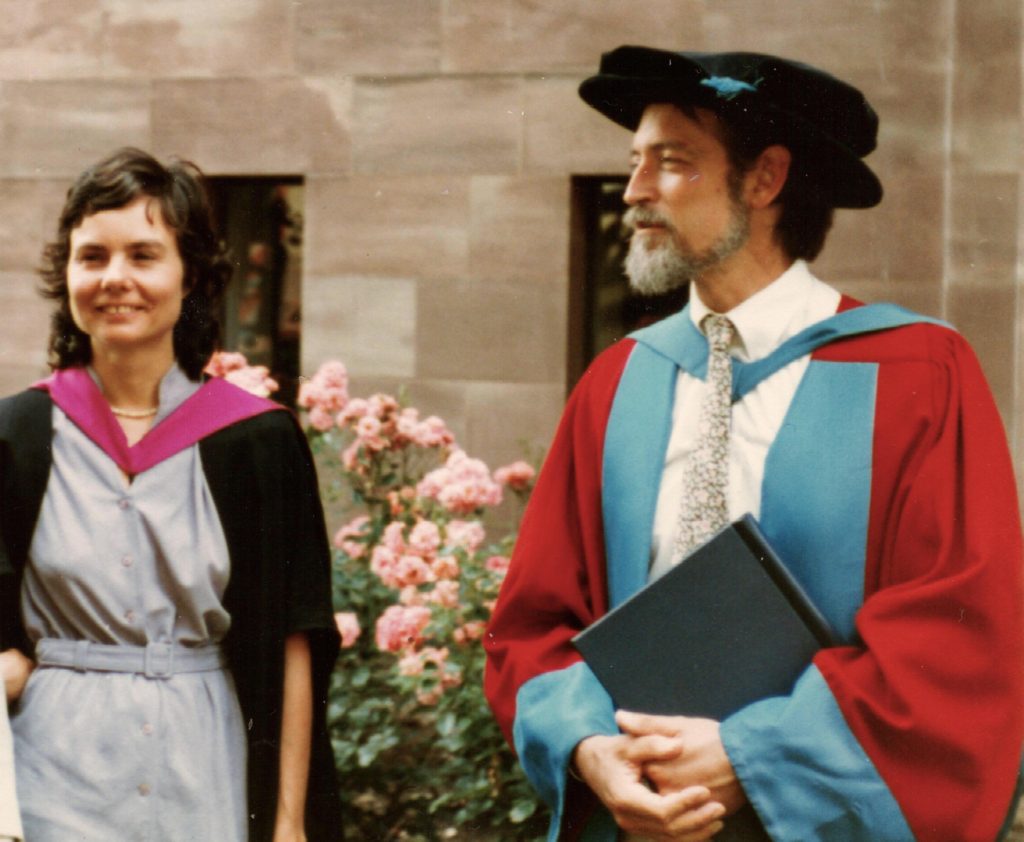 With Mumford in 1983 when he was being given an honorary degree at Warwick