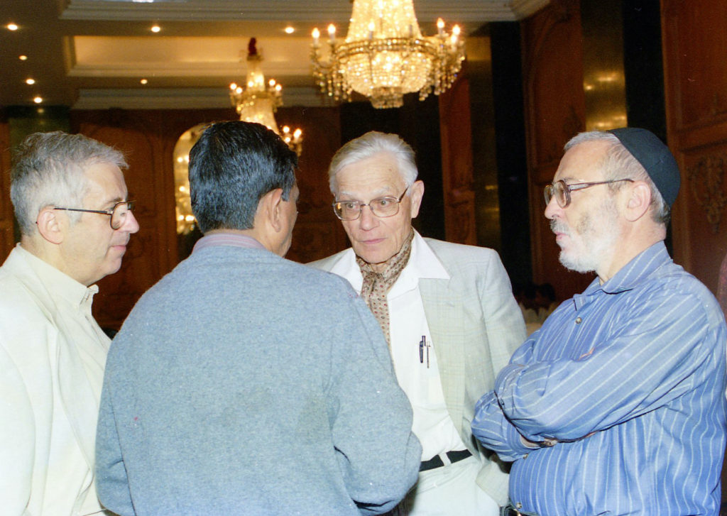 Margulis with Armand Borel, David Kazhdan and S.  Ramanan (not facing)