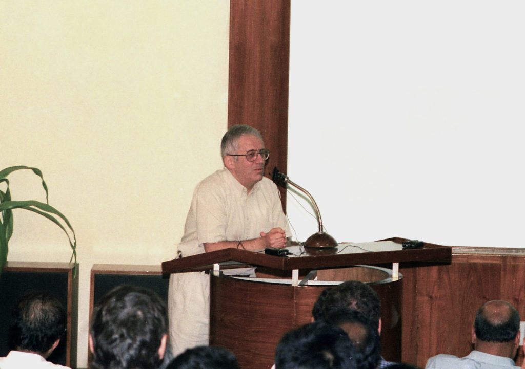 Margulis speaking at the 2001 conference in honour of Raghunathan