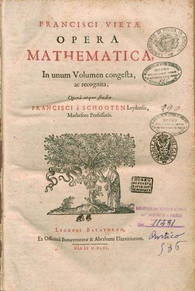 Cover page of the 1646 edition of Viète's book