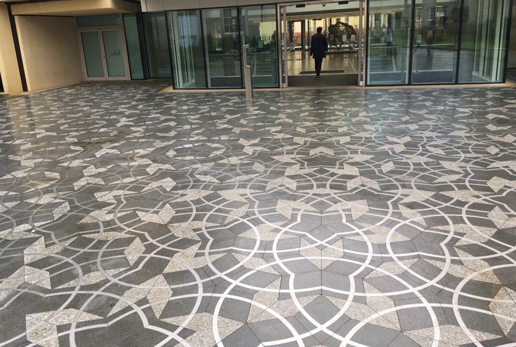 Penrose tiling of the floor at the entrance of the Andrew Wiles building in Oxford