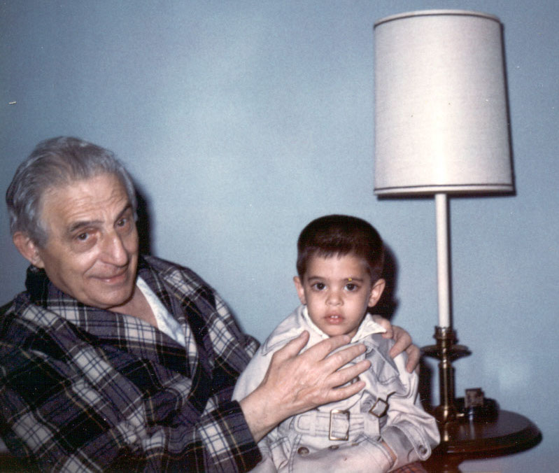 Zariski with Abhyankar's son Hari during his visit to Purdue in 1973