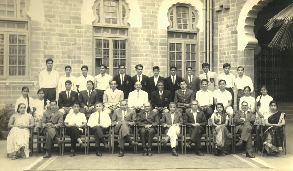 Sathaye is seated in front row, fourth from the left, in this group photo at sendoff after the BSc degree