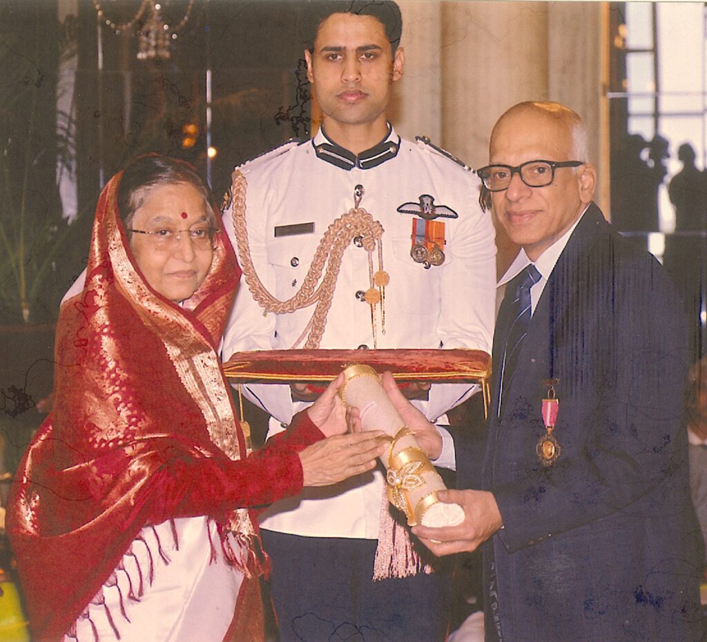 Receiving the Padma Bhushan