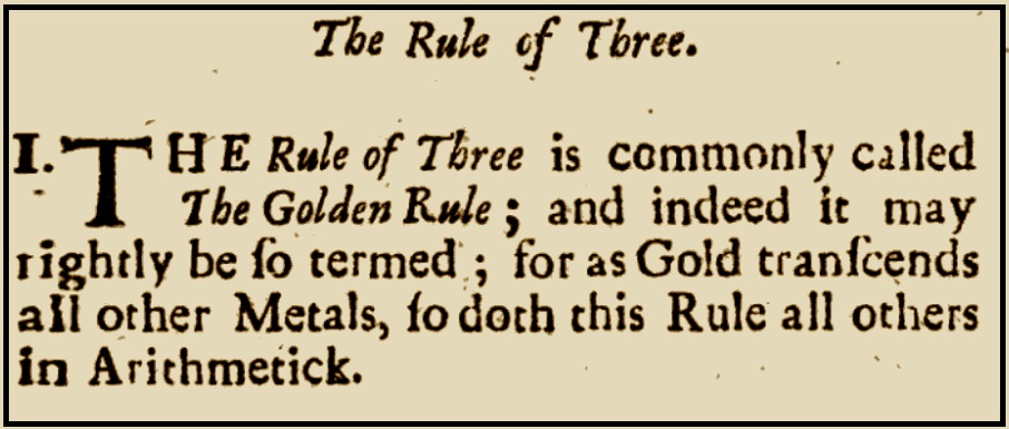 Reference to the Golden Rule in Hodder's Arithmetic