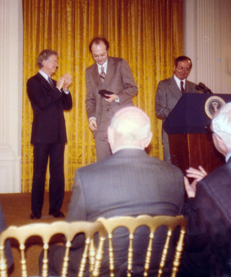 Jimmy Carter awards Don the National Medal of Science at the White House; 14 January 1980