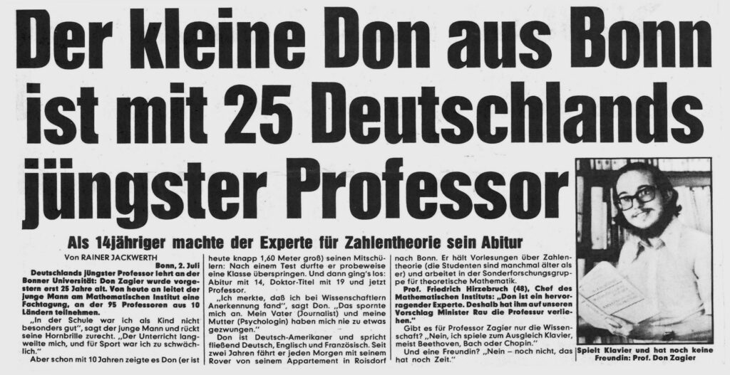 Another article in the newspaper starting with the title “Little Don in Bonn”, but very rude (according to D.Z.) and full of factual mistakes, including the title.
