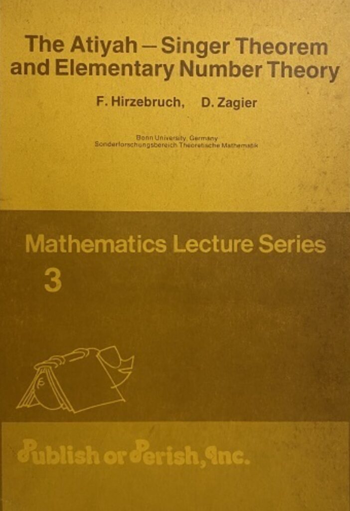 Cover page of the book with Hirzebruch linking topology and number theory. courtesy: TIFR CAM