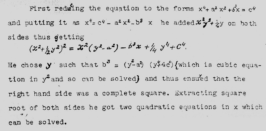  Excerpt from the typed manuscript. Note that, back then, one inserted the mathematical symbols by hand.  courtesy: Suresh Chandra