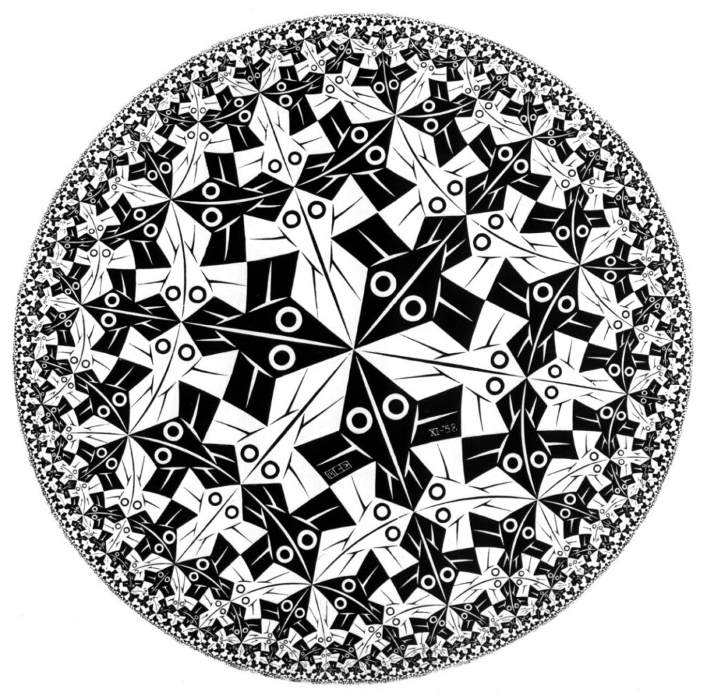 (c) M.C. Escher's Circle Limit I: A non-abelian symmetry.
