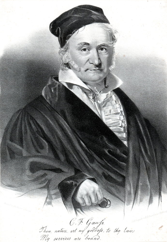Portrait of Carl Friedrich Gauss (1777 – 1855) (Lithograph by E. Ritmüller)