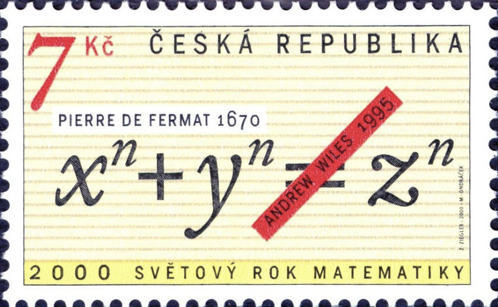 Postage stamp of the Czech Republic in 2000 for the World Year of Mathematics.