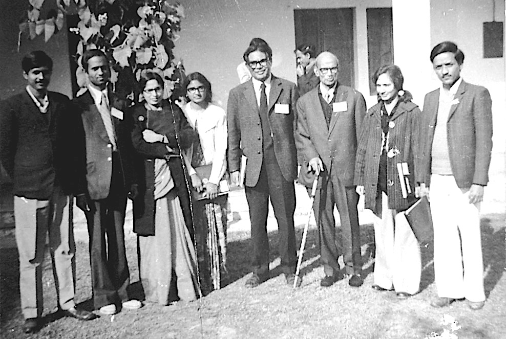 Hansraj Gupta with colleagues at the IMS annual meeting held in Kanpur, 1975.