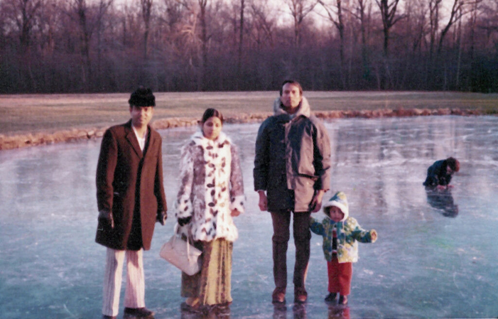 With V.K. Patodi on the frozen lake in the IAS campus.