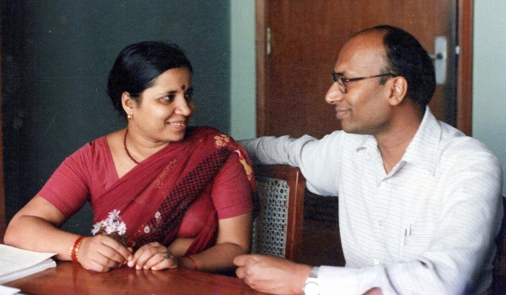 With Indu in 1989.