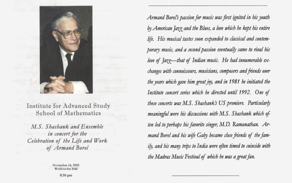 Excerpt from the memorial function in honour of Armand Borel