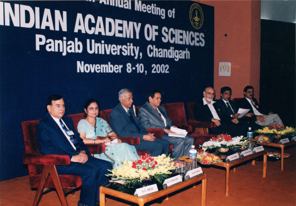 Annual meeting of Indian Academy of Sciences, held in Chandigarh in 2002. She was Dean of the University at that time.