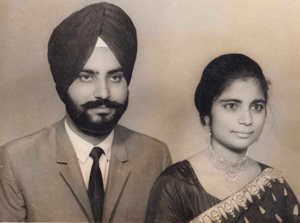 With husband Jagjit Singh Gill just after their marriage