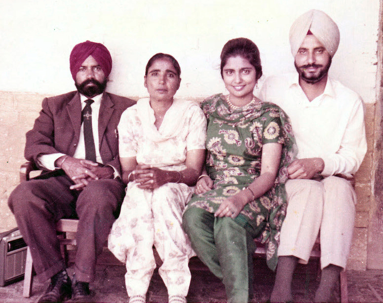  With her parents. (L to R: Gursher Singh Hans, Gurdeep Kaur, Rajinder Jeet Hans-Gill and Jagjit Singh Gill)  R.J. Hans-Gill 