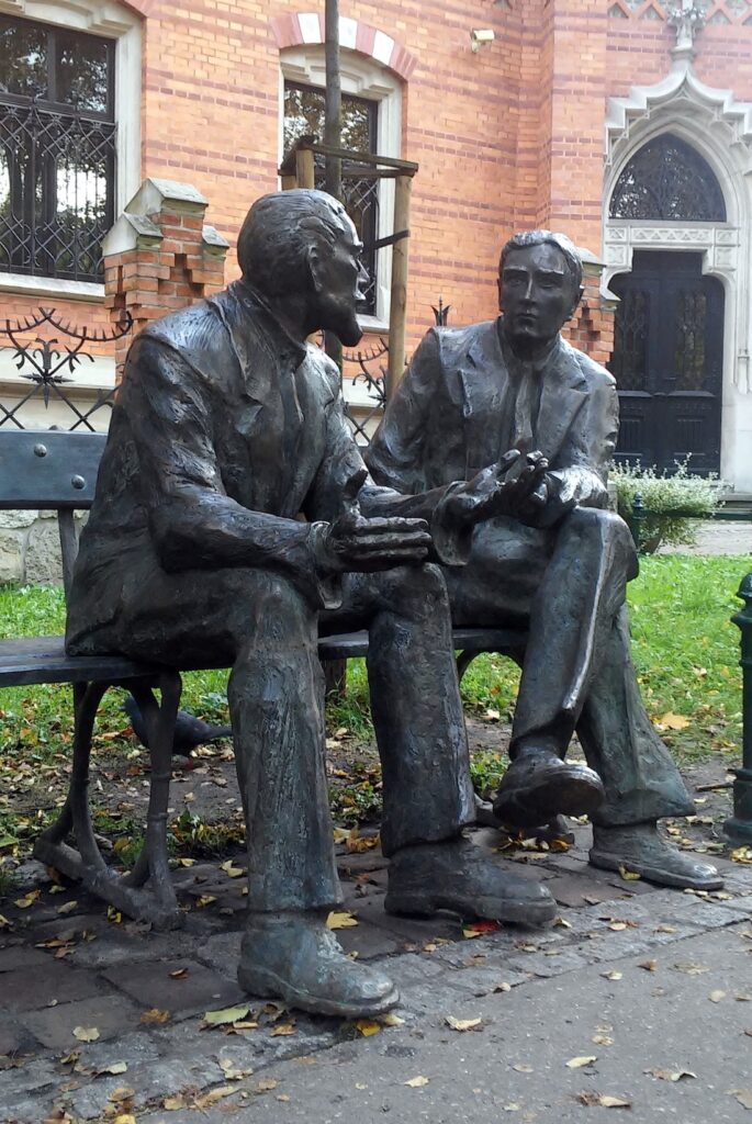 Otto Nikodym and Stefan Banach Memorial Bench in Krakow, Poland (sculpted by Stefan Dousa).