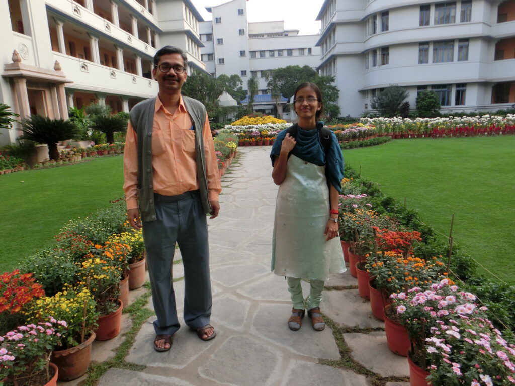 With mentor Amartya Dutta at the Ramakrishna Mission Institute of Culture, Kolkata.