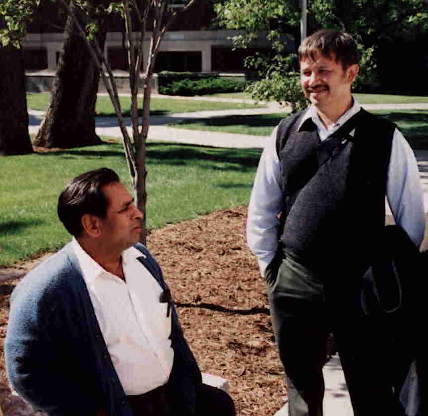 Abhyankar and Sathaye on Purdue campus.