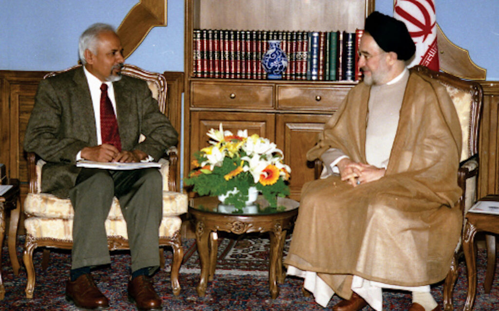 With Mohammad Khatami, President of Iran, in 2003.